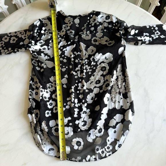 Alice + Olivia Belle Mandarin-Collar Floral-Print Blouse Sz S - Picture 8 of 11